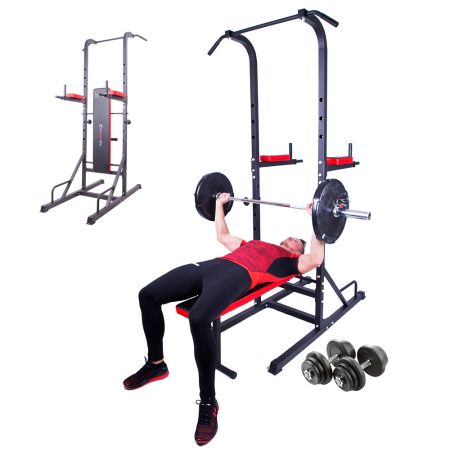 Dumbbell Set w/ Dip Station inSPORTline Power Tower X150 3-50 kg